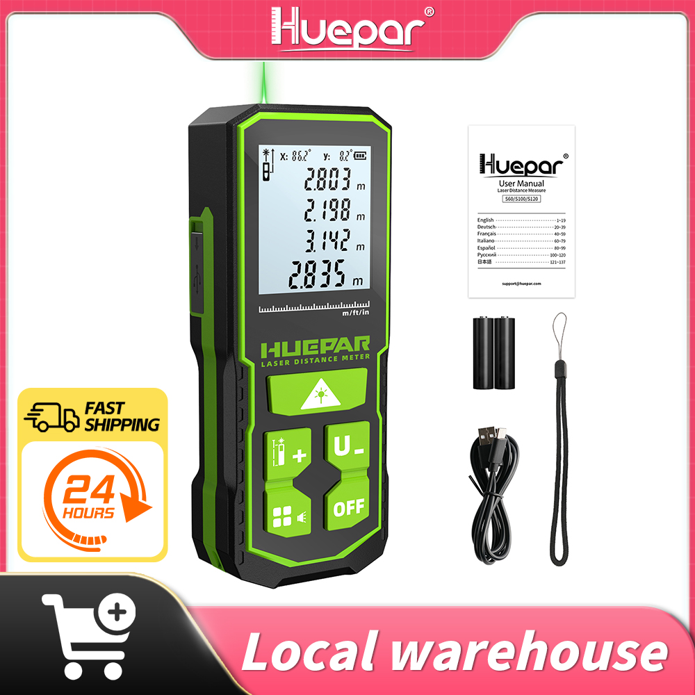Industrial Laser Tape Measure - Huepar Laser-Entfernungsmesser, digitaler Laser-Entfernungsmesser, Messung 60