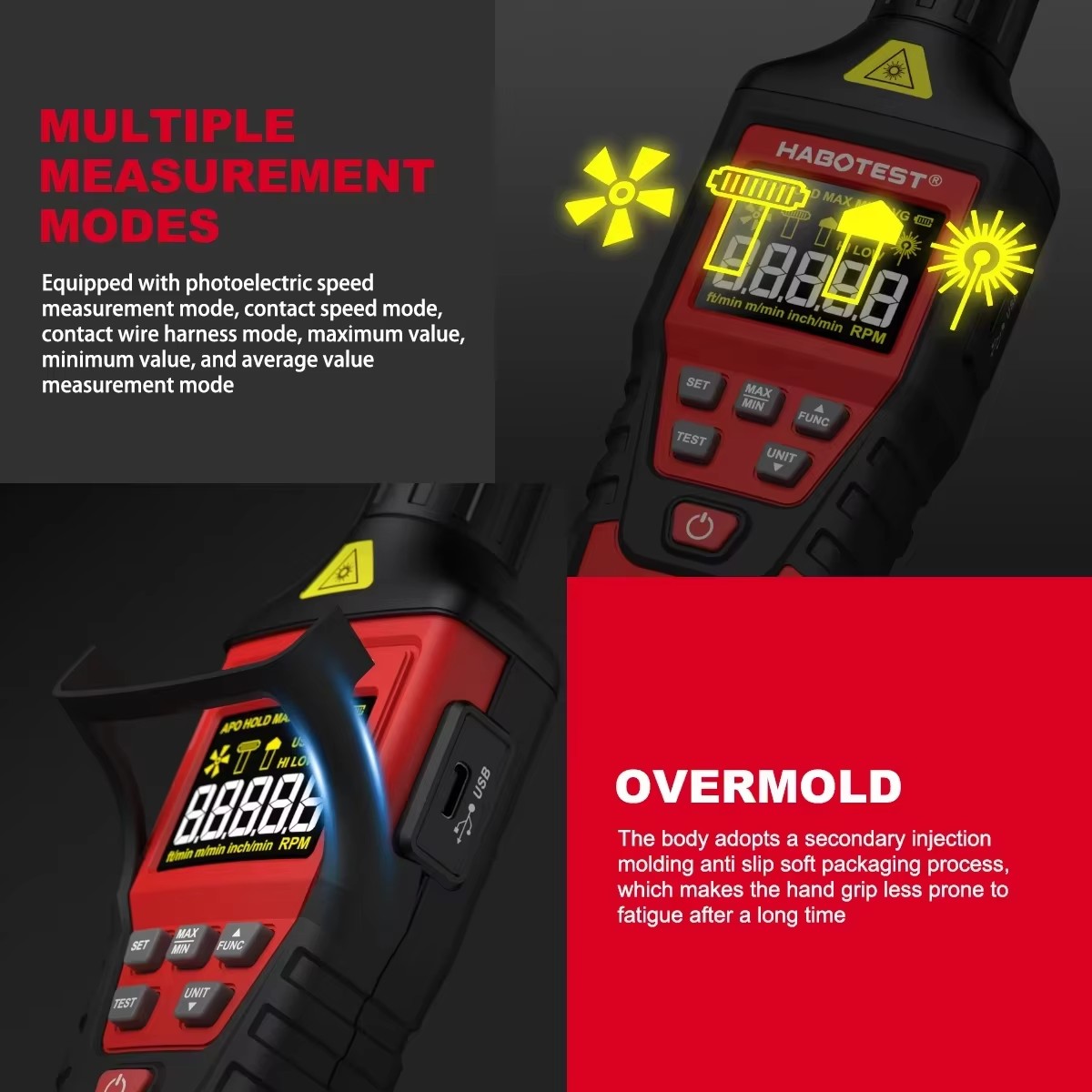 HABOTEST HT671 2-in-1 Digitale – Industrial Laser Tachometer Bewertung und Preis